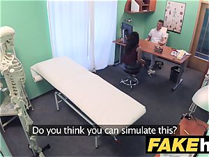 faux health center shy black-haired has explosive orgasms